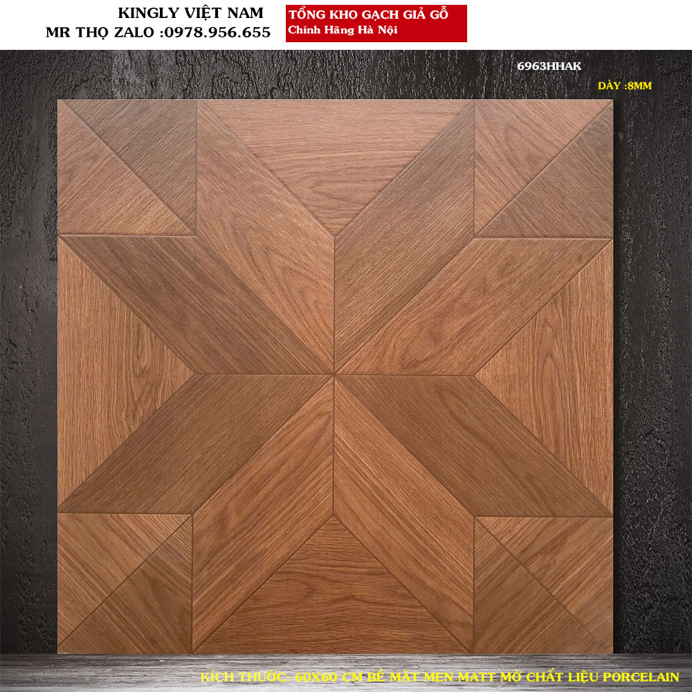 Gạch giả gỗ 60x60 cm Trung Quốc 6963